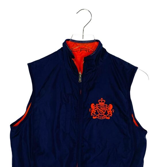 Ralph Lauren S Womens Active Reversible Crest Logo Blue Orange Vest - Picture 6 of 14